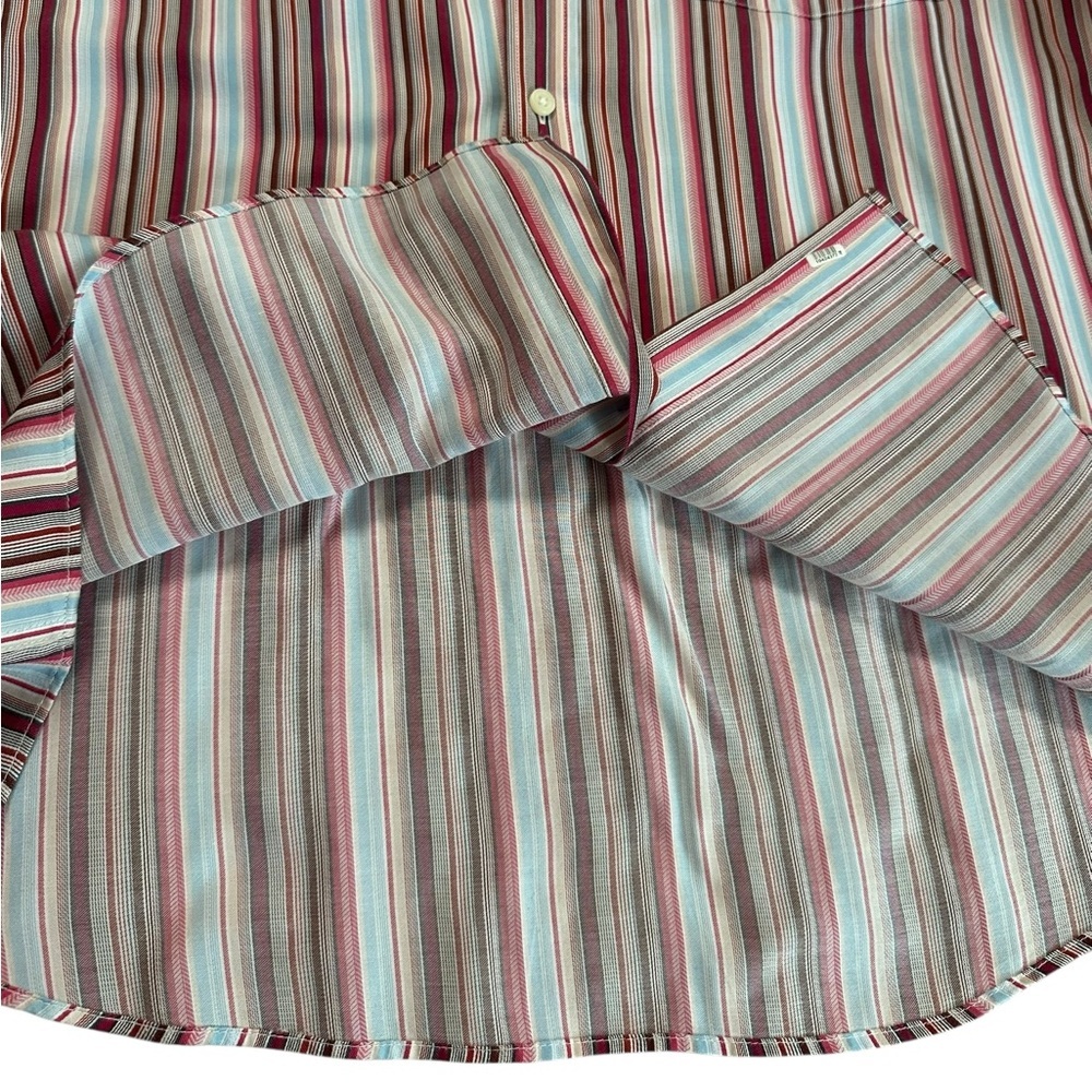 Bugatchi Uomo Men's Multicolored Button Up Long Sleeve Collared Dress Shirt Sz L - Picture 11 of 16